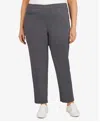 Alfred Dunner Plus Size Classic Allure Tummy Control Pull-on Short Length Pants In Grey