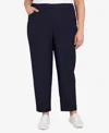 Alfred Dunner Plus Size Classic Allure Tummy Control Pull-on Short Length Pants In Navy