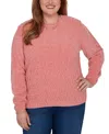 Alfred Dunner Plus Size Classic Cable Pullover Chenille Sweater In Multi