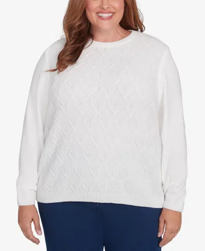 ALFRED DUNNER PLUS SIZE CLASSIC CHENILLE PULLOVER SWEATER