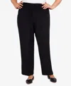 Alfred Dunner Plus Size Classic Corduroy Elastic Waist Medium Length Pants In Black