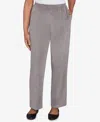 Alfred Dunner Plus Size Classic Corduroy Elastic Waist Short Length Pants In Gray