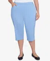 Alfred Dunner Plus Size Classic Flat Front Allure Clamdigger Pants In Iris