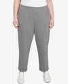 Alfred Dunner Plus Size Classic French Terry Average Length Pants In Gray