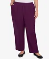 Alfred Dunner Plus Size Classic Poly Accord Medium Length Pants In Purple
