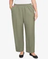 Alfred Dunner Plus Size Classic Poly Accord Medium Length Pants In Green