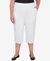 Alfred Dunner Plus Size Hyannisport Pull-on Capri Pant In White