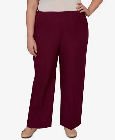 Alfred Dunner Plus Size Colored Mid-rise Pants In Red