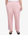 Alfred Dunner Plus Size Telluride Millennium Faux Fly Front Short Length Pants In Rose