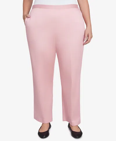 ALFRED DUNNER PLUS SIZE COMING UP ROSES SATEEN WOVEN AVERAGE LENGTH PANTS