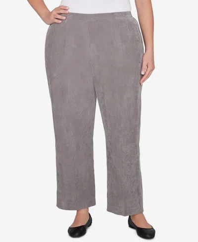 Alfred Dunner Plus Size Copenhagen Corduroy Average Length Pants In Graphite