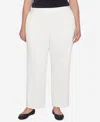 Alfred Dunner Plus Size Copenhagen Soft Heather Microfiber Average Length Pants In Winter White