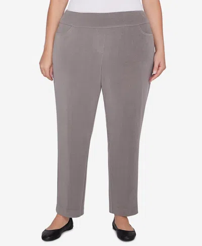 ALFRED DUNNER PLUS SIZE COPENHAGEN KNIT CORDUROY FAUX FLY PULL ON SHORT LENGTH PANTS