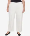 Alfred Dunner Plus Size Copenhagen Soft Heather Microfiber Average Length Pants In Winter White