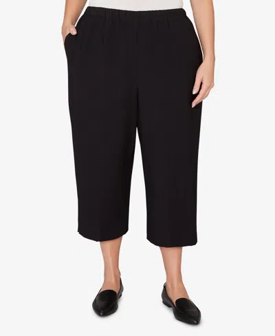 Alfred Dunner Plus Size Crowd Pleaser Relaxed Pull-on Black Capri Pants