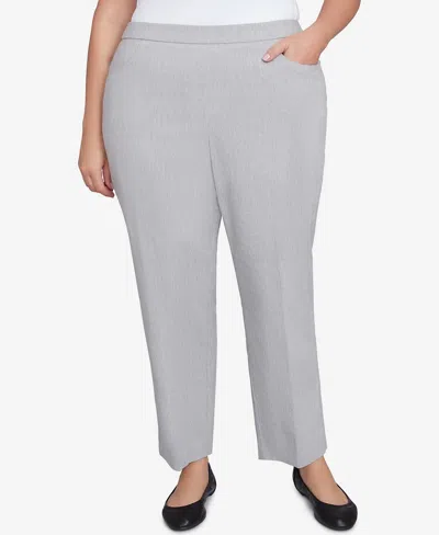 Alfred Dunner Plus Size Dress Code Comfort Allure Average Length Pants In Pearl