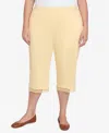 Alfred Dunner Plus Size Dress Code Comfort Allure Embellished Capri Pants In Buttercup