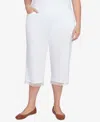 Alfred Dunner Plus Size Dress Code Comfort Allure Embellished Capri Pants In Pure White