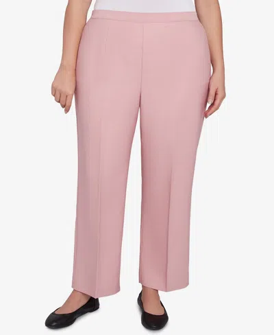 Alfred Dunner Plus Size Estate Of Mind Estate Pull-on Average Length Pants In Pink