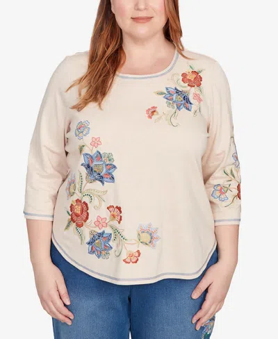 Alfred Dunner Plus Size Floral Embroidered Top