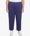 Alfred Dunner Plus Size French Quarter Soft Brushed Knit Average Length Pants In Blue