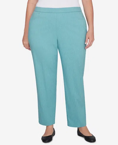 Alfred Dunner Plus Size Lake Victoria Pull-on Millennium Average Length Pants In Seafoam