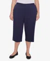Alfred Dunner Plus Size Land Of The Free Star-studded Capri Pants In Navy