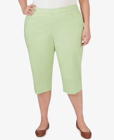 Alfred Dunner Plus Size Miami Beach Miami Clamdigger Pull-on Pants In Kiwi
