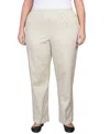 Alfred Dunner Plus Size Mid-rise Straight Leg Short Length Casual Pants In Neutral
