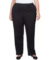 Alfred Dunner Plus Size Mid-rise Straight Leg Short Length Casual Pants In Black