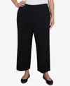 Alfred Dunner Plus Size Natural Instinct Flat Front Relaxed Pull On Ankle Pants In Black