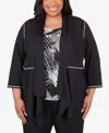ALFRED DUNNER PLUS SIZE OPPOSITES ATTRACT RIBBED TWO IN ONE TOP