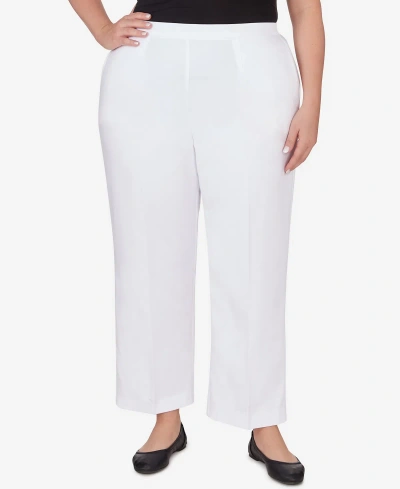 Alfred Dunner Plus Size Paradise Island Twill Short Length Pants In White