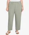 Alfred Dunner Plus Size Patch Pocket Elastic Waist Pants In Green