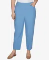 Alfred Dunner Plus Size Provence Millennium Flat-front Pull-on Cropped-ankle Pants In Blue