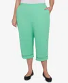Alfred Dunner Plus Size Rise And Shine Lace Dotted Trim Capri Jacket In Lime