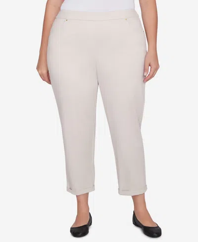 Alfred Dunner Plus Size Romancing The Stone Cuffed Ankle Ponte Pants