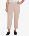 Alfred Dunner Plus Size Saratoga Springs Side Seam Pocket Average Length Twill Pants In Brown
