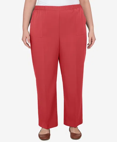 Alfred Dunner Plus Size Sedona Sky Sedona Balanced Short Length Pant In Clay