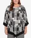 Alfred Dunner Plus Size Solid Patchwork Top