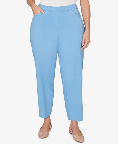 Alfred Dunner Plus Size St. Augustine Tailored Stretch Comfort Waistband Front Pocket Pants In Blue