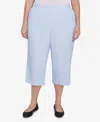 Alfred Dunner Plus Size St. Thomas Heat Set Embroidered Capri Pants In Blue