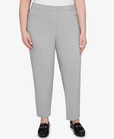 Alfred Dunner Plus Size Stockbridge Modern Millennium Average Length Pant In Gray