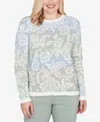 Alfred Dunner Plus Size Stockbridge Soft Paisley Ombre Sweater In Multi