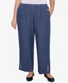Alfred Dunner Plus Size Summer Solstice Relaxed Button Detail Pull On Ankle Pants