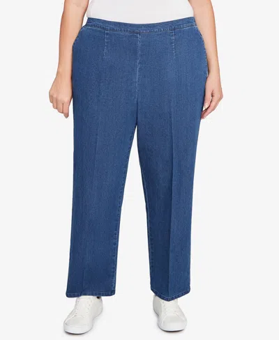 ALFRED DUNNER PLUS SIZE SUNSET CANYON ALL AROUND ELASTIC SHORT LENGTH DENIM JEANS