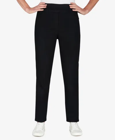 Alfred Dunner Plus Size Super Stretch Mid-rise Average Length Denim Pants In Black