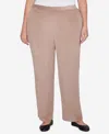 Alfred Dunner Plus Size Telluride Millennium Faux Fly Front Short Length Pants In Fawn