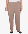 Alfred Dunner Plus Size Telluride Millennium Faux Fly Front Short Length Pants In Fawn Heather