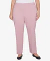 Alfred Dunner Plus Size Telluride Millennium Faux Fly Front Short Length Pants In Rose Heather